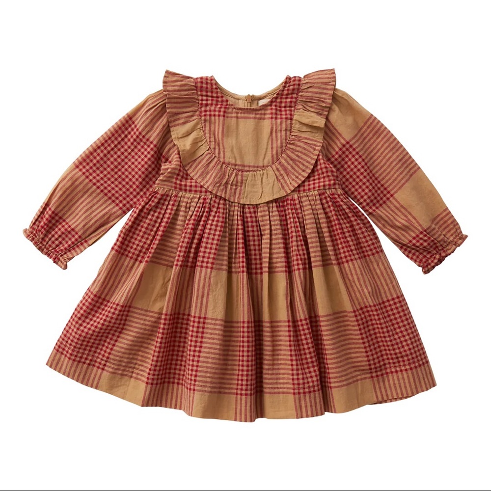 Pink Chicken Chili Pepper Plaid Dress NWT 3Y